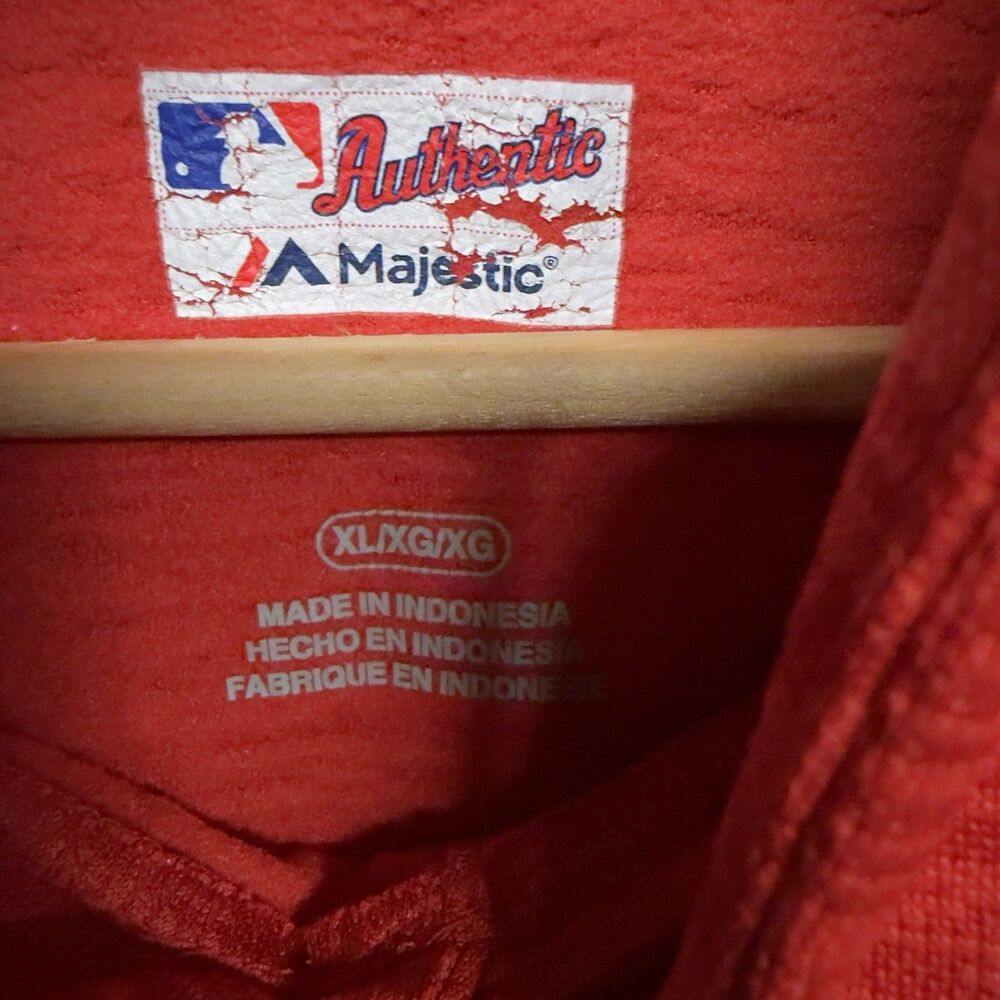 Majestic Washington Nationals MLB Hoodie Mens XL Red Streak Performance Baseball - Picture 5 of 12